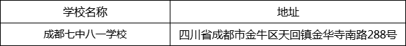 成都市成都七中八一學(xué)校地址在哪里？