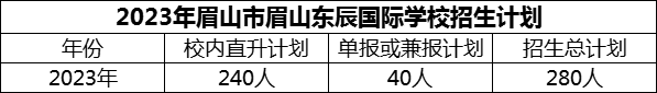 2024年眉山市眉山東辰國(guó)際學(xué)校招生計(jì)劃是多少？