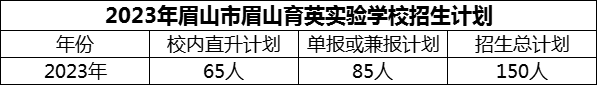2024年眉山市眉山育英實(shí)驗(yàn)學(xué)校招生計(jì)劃是多少？