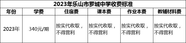 2024年樂山市羅城中學學費多少錢？